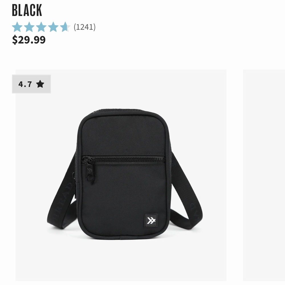 Thread Black Crossbody Bag